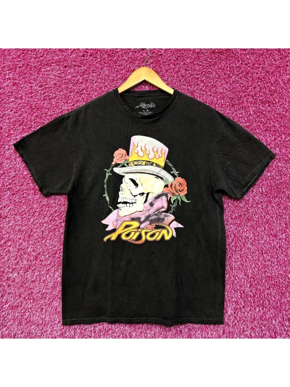 Poison Flesh and Blood Tattoo Heavy Metal Tee L